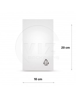 Plastic zakken 10x20cmvlak transparant LDPE 50my - 1000x