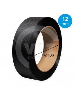 PP Strapping black 12mm/0.55mm/3000m Core 406mm