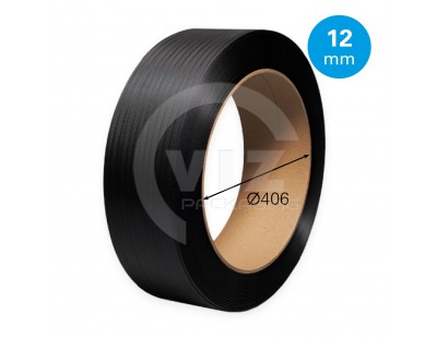PP Strapping black 12mm/0.55mm/3000m Core 406mm Strapping
