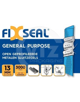 Metalen sluitzegels FIXSEAL open geprofileerd 13mm, 3000st.