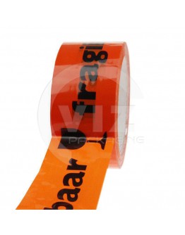PP acrylic tape BREEKBAAR/FRAGILE oranje 48mm/66m High-tack Low-noise