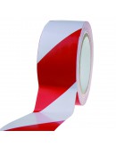 Vloermarkeringstape PVC, Rood-Wit 150my Tape