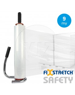 Stretchfolie  Fixstretch Safety 9µ / 45cm / 300mtr transparant handrollen