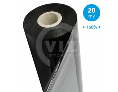 Machine stretch film 150% Standard black 20µm / 50cm / 1.700m Stretch film rolls