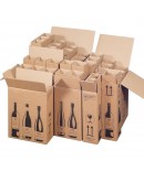 Flesdoos / wijndoos voor postverzending - 2 flessen - 204x108x368mm met opdruk Wijnverzenddozen