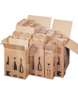 Flesdoos / wijndoos voor postverzending - 2 flessen - 204x108x368mm met opdruk
