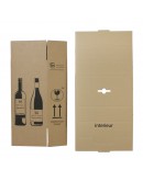 Flesdoos / wijndoos voor postverzending - 2 flessen - 204x108x368mm met opdruk Wijnverzenddozen