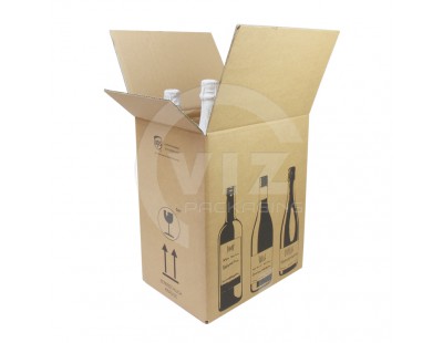 Flesdoos / wijndoos voor postverzending - 6 flessen - 305x212x368mm met opdruk Wijnverzenddozen