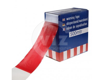 Barrier tape red-white 75mm/500m Labels