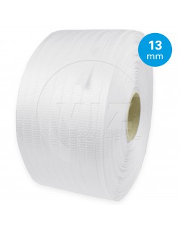 PET Umreifungsband 13 mm x 1100 Lfm weiß.Textilumreifungsband Polyesterband 