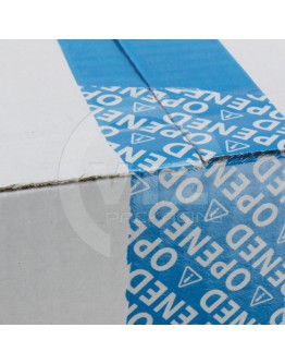 Security Tape 50mm x 50mtr BLAUW tekst "OPENED"
