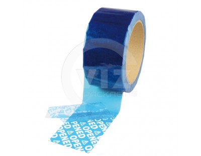 Security Tape 50mm x 50mtr BLAUW tekst "OPENED" Tape