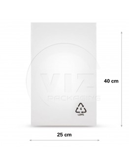 Flat poly bags LDPE, 25x40cm, 25my