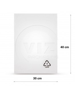 Flat poly bags LDPE, 30x40cm, 50my - 1000x