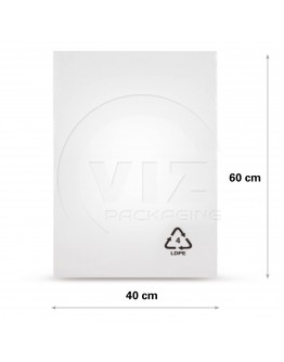 Flat poly bags LDPE, 40x60cm, 25my