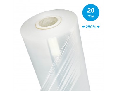 Machine stretch film 250% Powerstretch transparent 20µm / 50cm / 1.700m Stretch film rolls