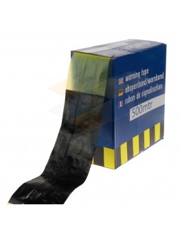 Absperrband Warnband gelb-schwarz 75mm/500m