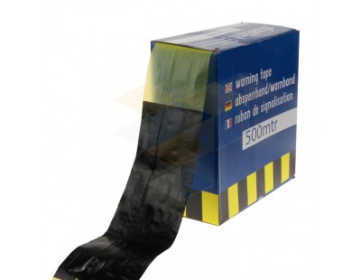 Absperrband Warnband gelb-schwarz 75mm/500m Etiketten - Aufkleber
