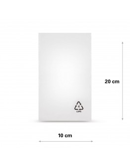 Flat poly bags LDPE, 10x20cm, 25my 