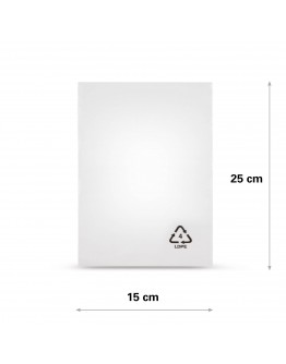 Flat poly bags LDPE, 15x25cm, 50my 