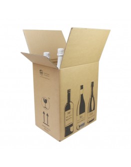 Flesdoos / wijndoos voor postverzending - 6 flessen - 305x212x368mm met opdruk