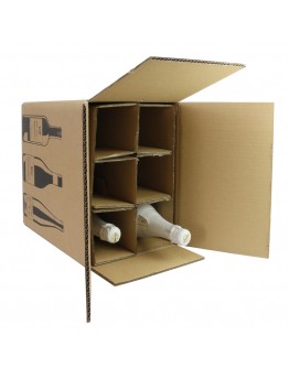 Flesdoos / wijndoos voor postverzending - 6 flessen - 305x212x368mm met opdruk