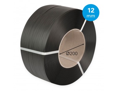 PP Band Schwarz 12mm/0.55mm/3000m Umreifungenband