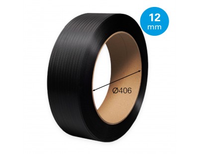 PP Band zwart 12mm/0.63mm/3000m K406 Omsnoeringen