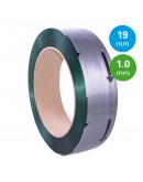 PET Band groen 19mm/1,00mm/1000m Gewafeld Omsnoeringen