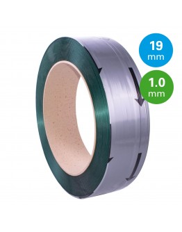 PET Band groen 19mm/1,00mm/1000m Gewafeld