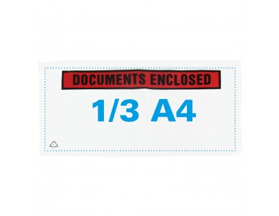 Lieferscheintashen "Documents enclosed" DL 1/3-A4 225x122mm 1.000 Stk. Etiketten - Aufkleber