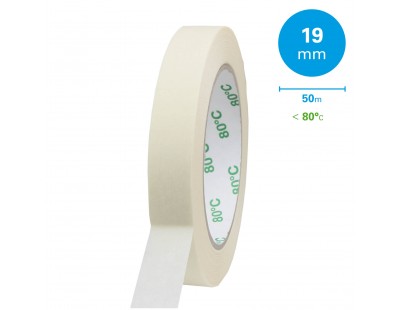 Maskingtape Extra Kwaliteit 19mm/50m 80°C Solvent Tape