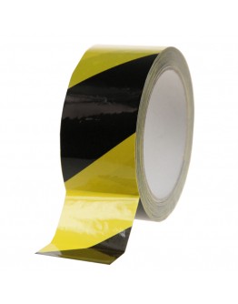 Floor marking tape 100my PVC yellow/black 50mm/33m