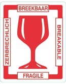 Etiketten serbrechlich-Glas in 4 Sprachen Rolle 500 Stk  Etiketten - Aufkleber