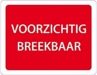 Etiket "Vorsicht-serbrechlich" (Niederländisch) 500 Stk. pro Rolle Etiketten - Aufkleber