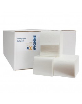 Toilet paper FIX-HYGIËNE bulkpack cellulose 2 ply 11x18cm 40 x 225pcs in box